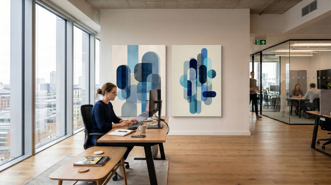 Cómo elegir cuadros abstractos para entornos laborales y oficinas que vayan más allá de la decoración